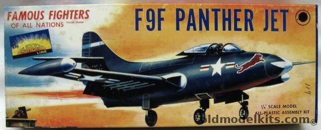 Aurora 1/48 Grumman F9F Panther Jet - Famous Fighters of All Nations, 22A-79 plastic model kit